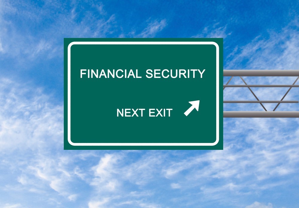 Financial security road sign